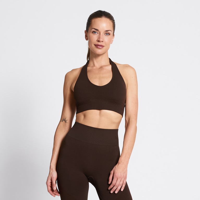 Halter sports bra "The halterneck top" Dark Brown